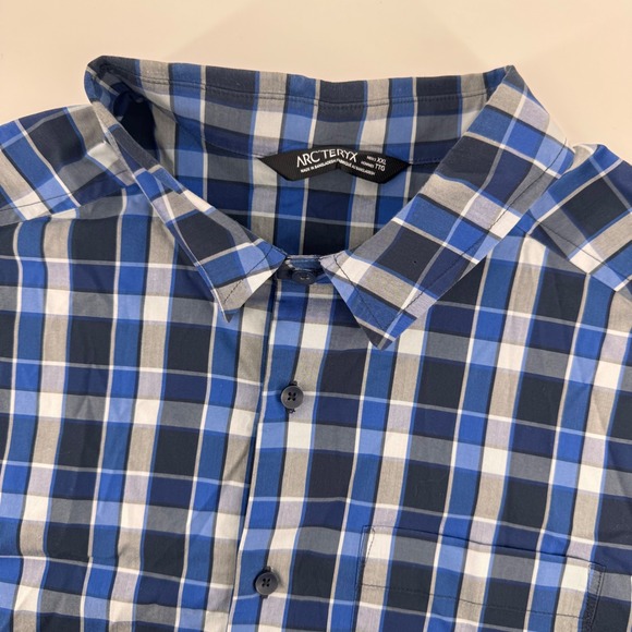 Arc'teryx Other - Arc'teryx Button Down Shirt Mens XXL Blue Plaid Short Sleeve Cotton Blend 8897